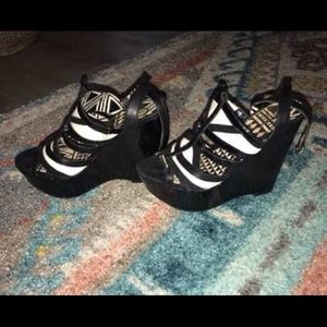 Color Block Wedge Heel